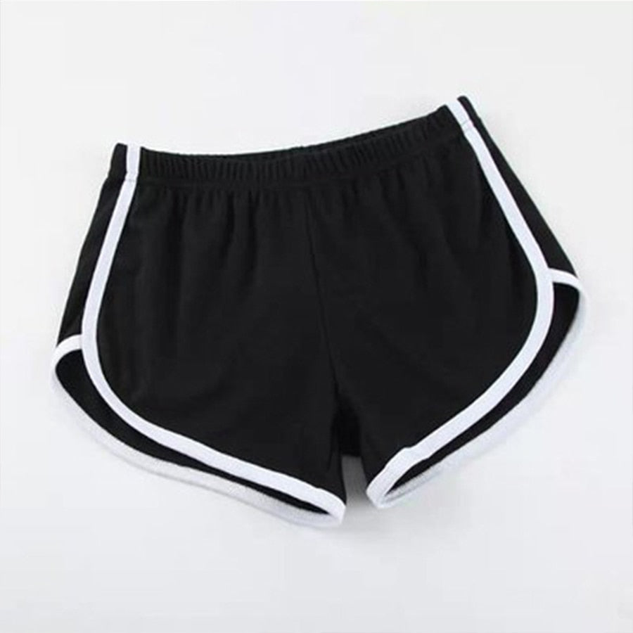 Dicloud Fashion Stretch Waist Casual Shorts Woman High Waist Black