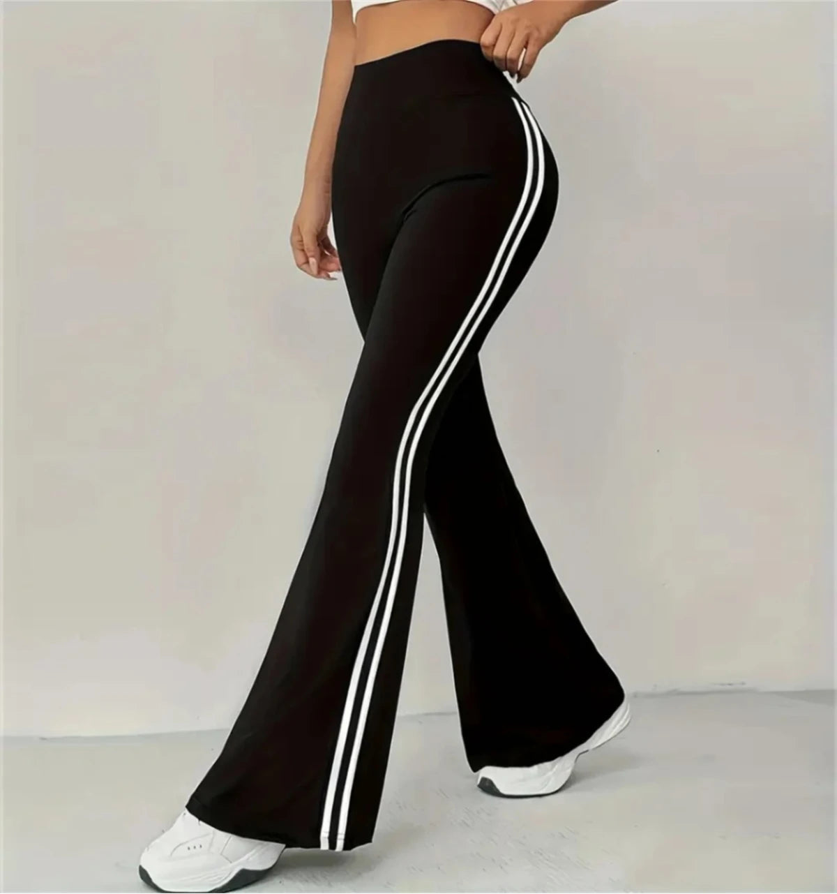Women's Slim Casual Flare Pants Hight Waist Fashin Micro Pull Trousers