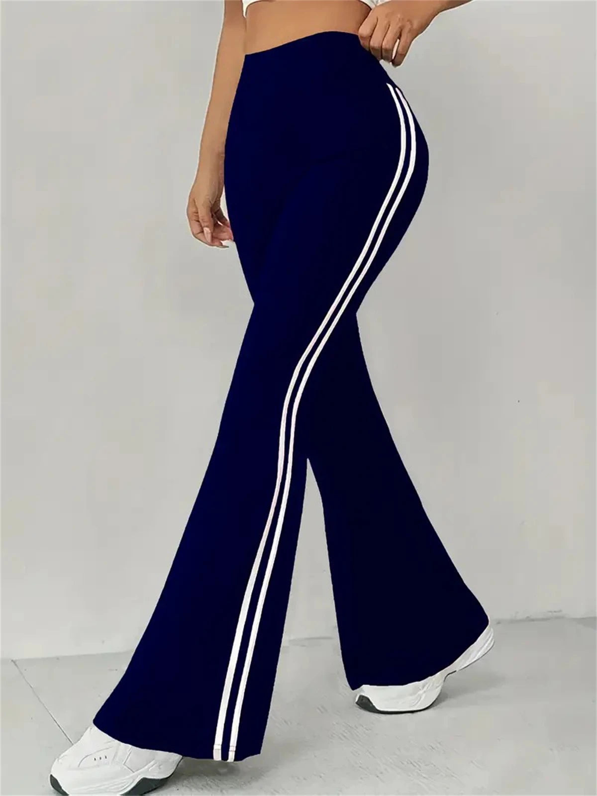 Women's Slim Casual Flare Pants Hight Waist Fashin Micro Pull Trousers