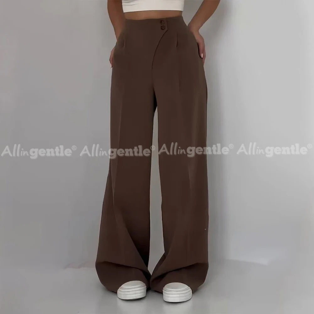 Women Pants Elegant Office Loose Fit Pants Casual Wear Wide Leg Comfortable Trousers Women's Pants Customize