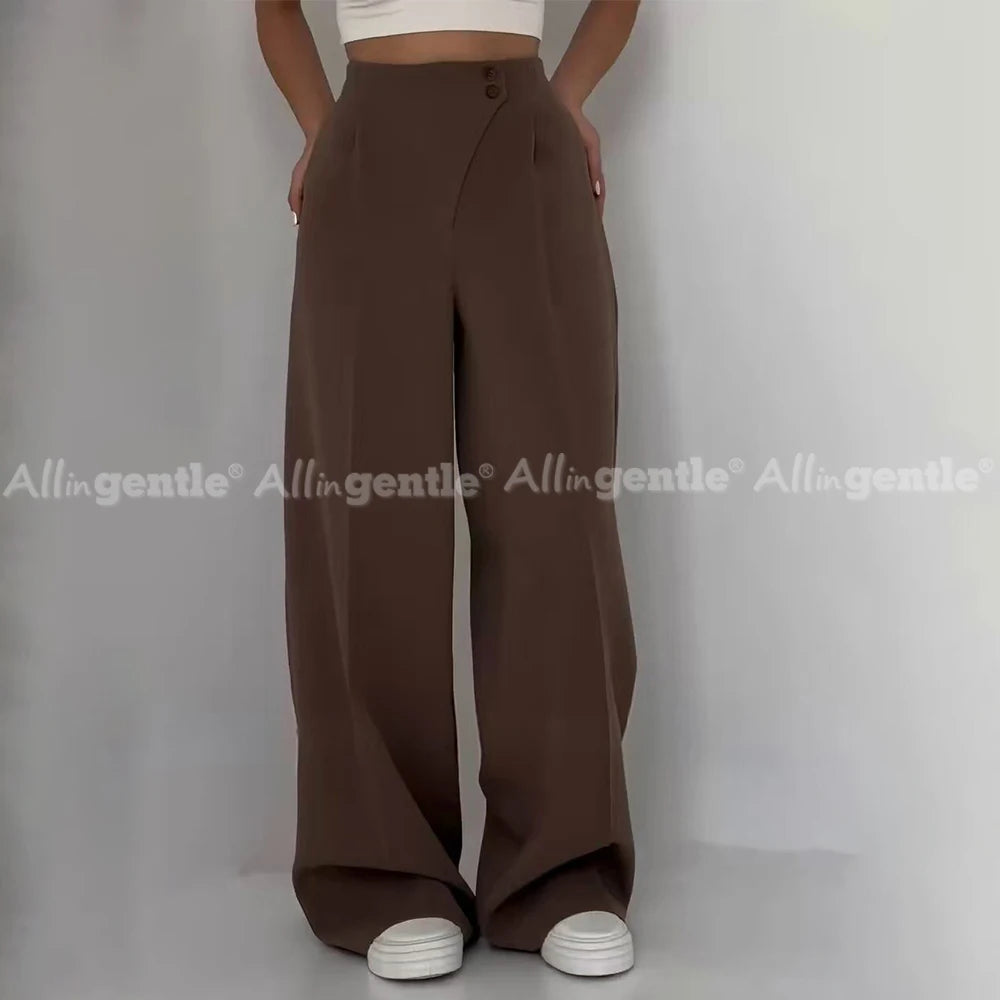 Women Pants Elegant Office Loose Fit Pants Casual Wear Wide Leg Comfortable Trousers Women's Pants Customize
