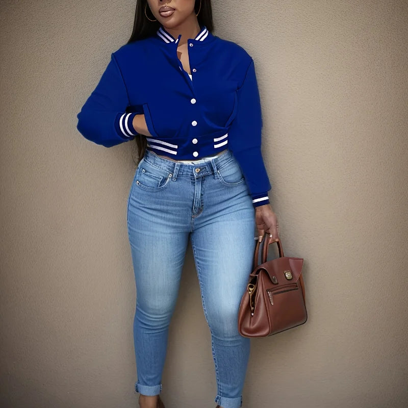 Spring and Autumn European and N Women's Pure Color Jacket