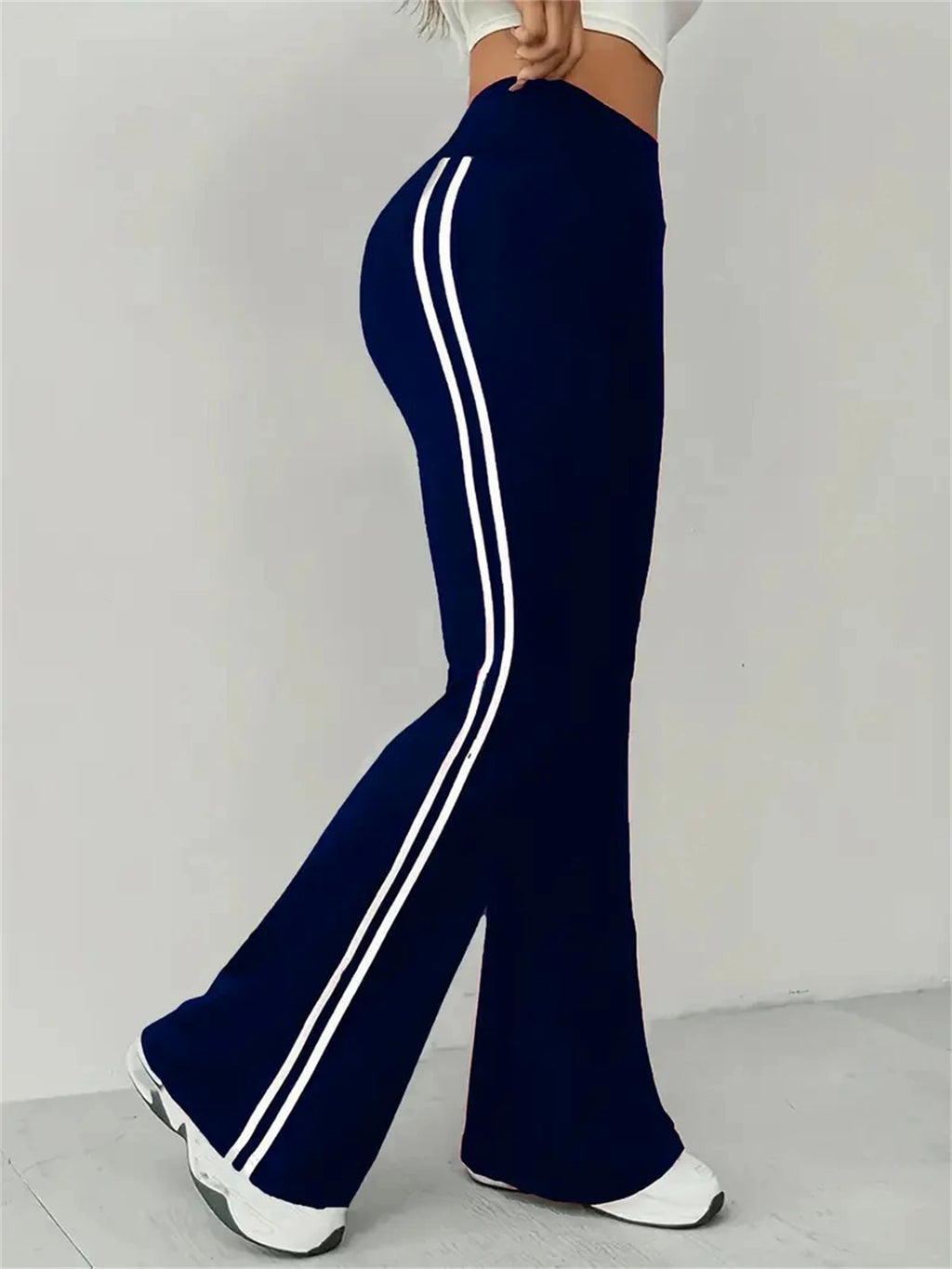 Women's Slim Casual Flare Pants Hight Waist Fashin Micro Pull Trousers