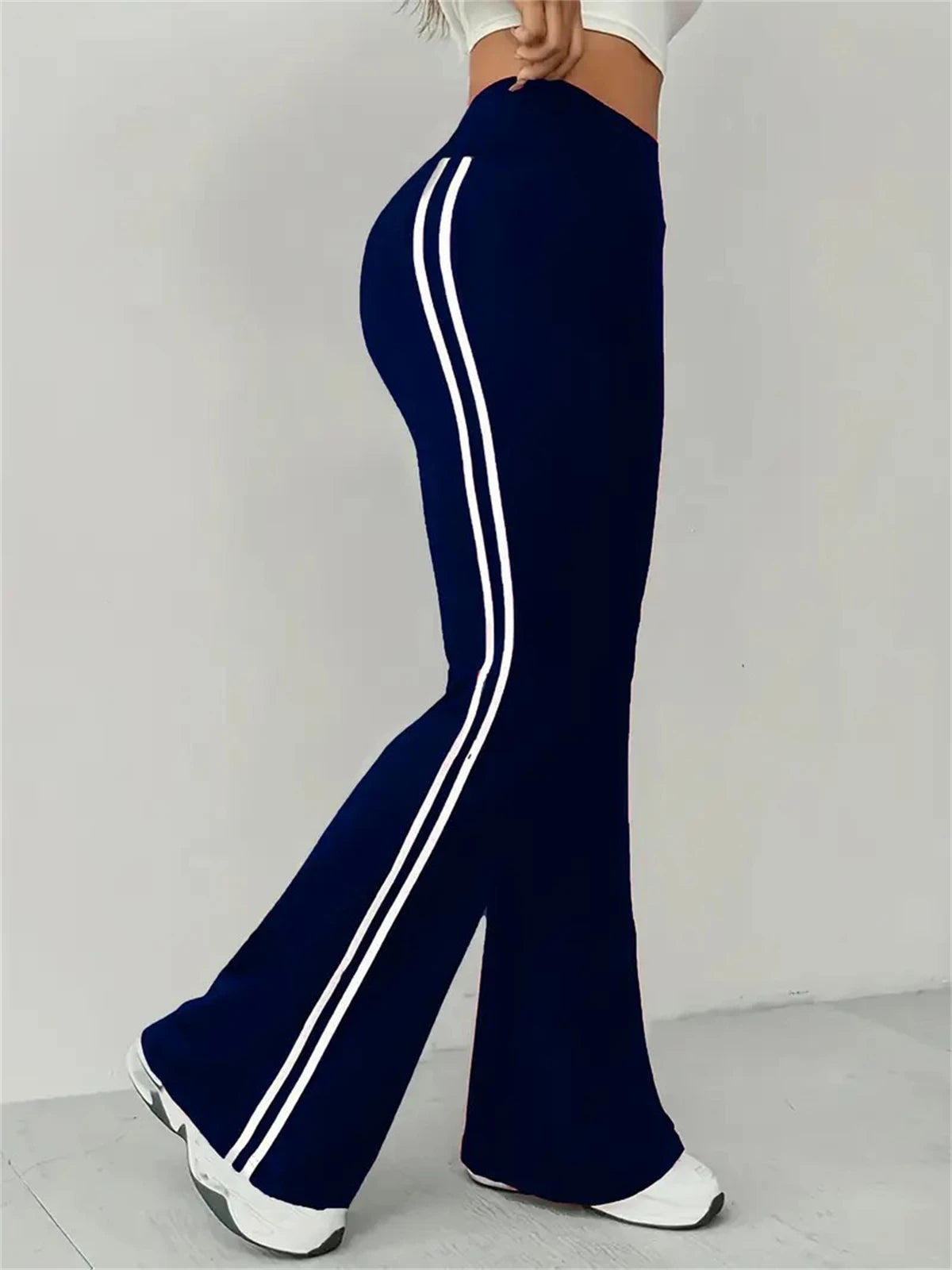 Women's Slim Casual Flare Pants Hight Waist Fashin Micro Pull Trousers