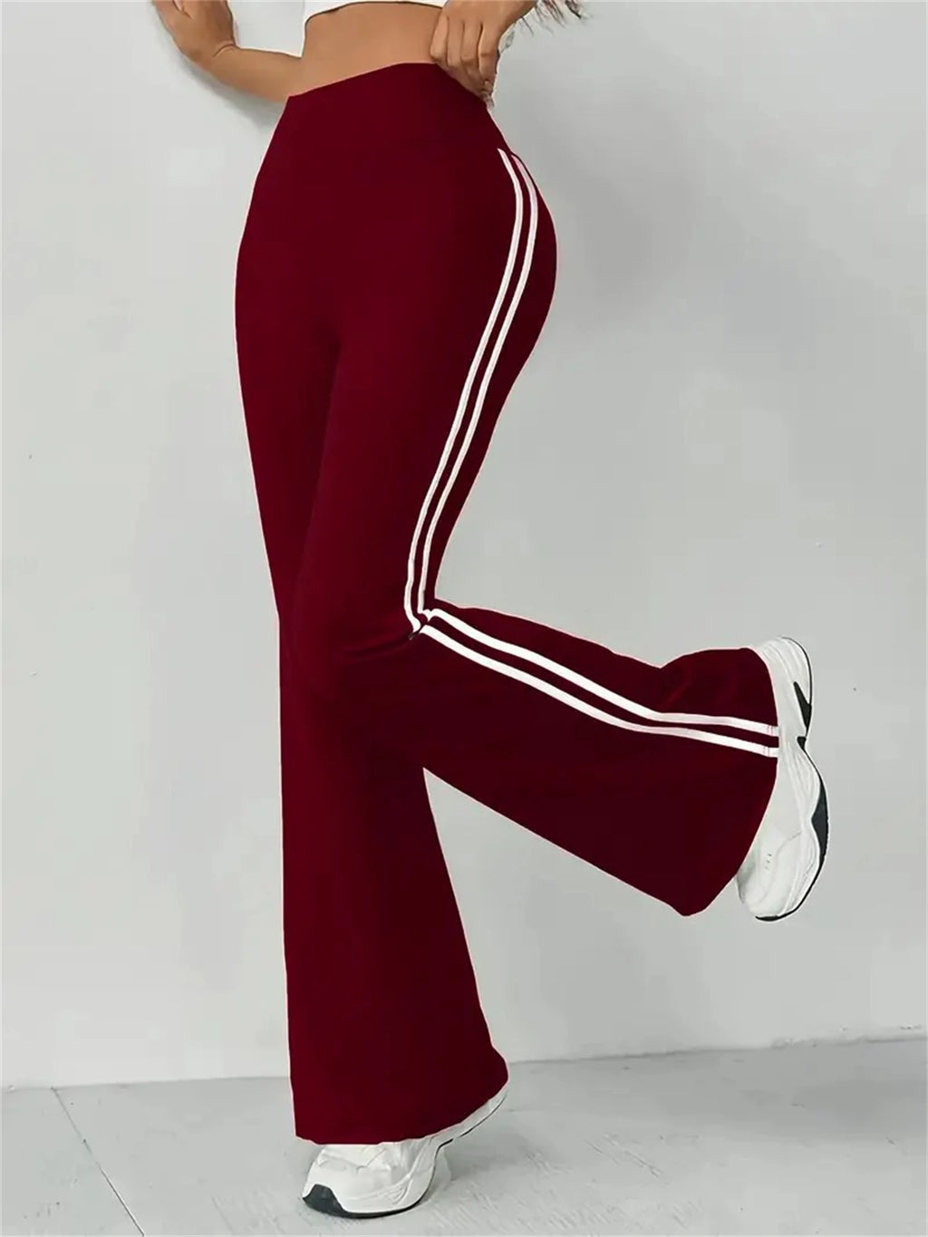 Women's Slim Casual Flare Pants Hight Waist Fashin Micro Pull Trousers